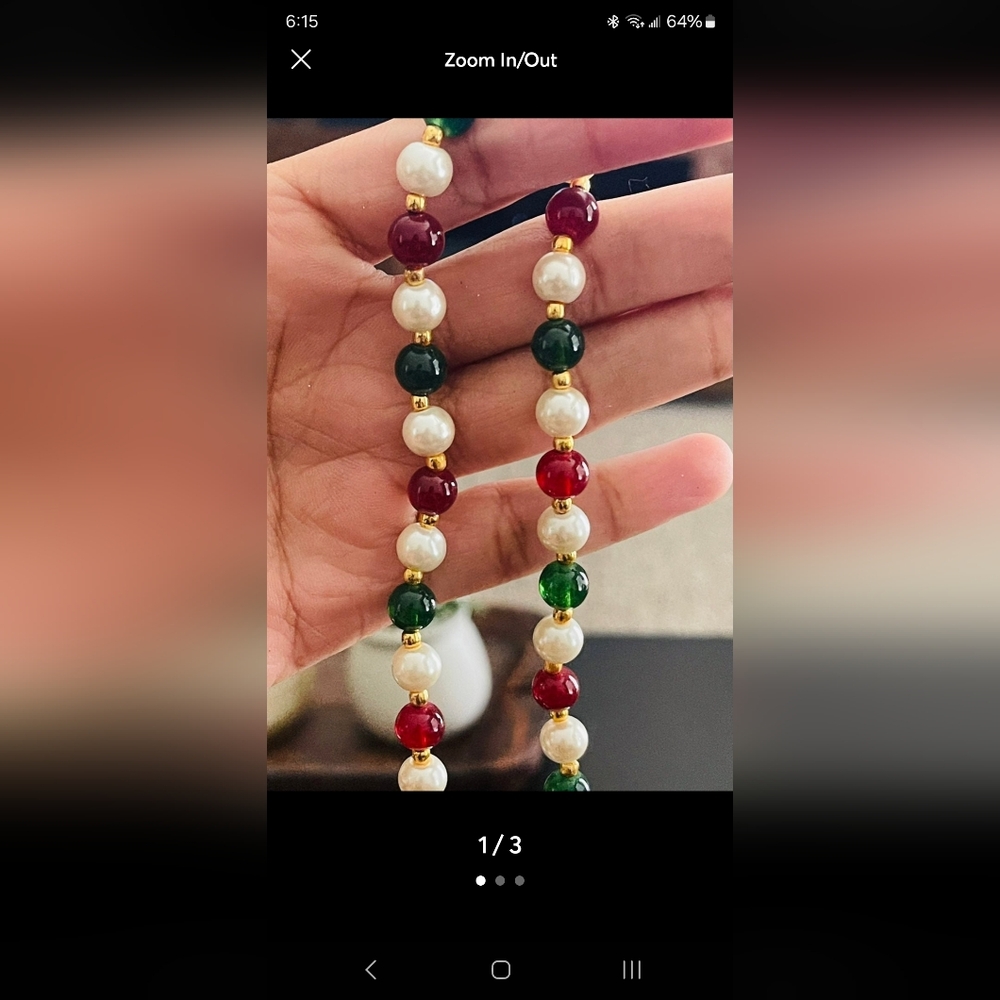Multicolored pearl necklace